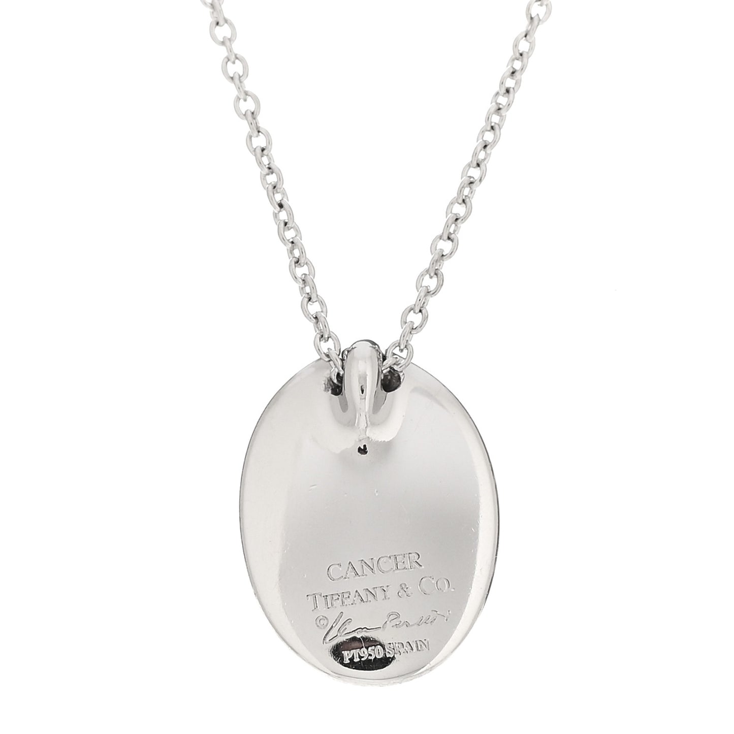 Platinum Elsa Peretti Cancer Zodiac Pendant Necklace
