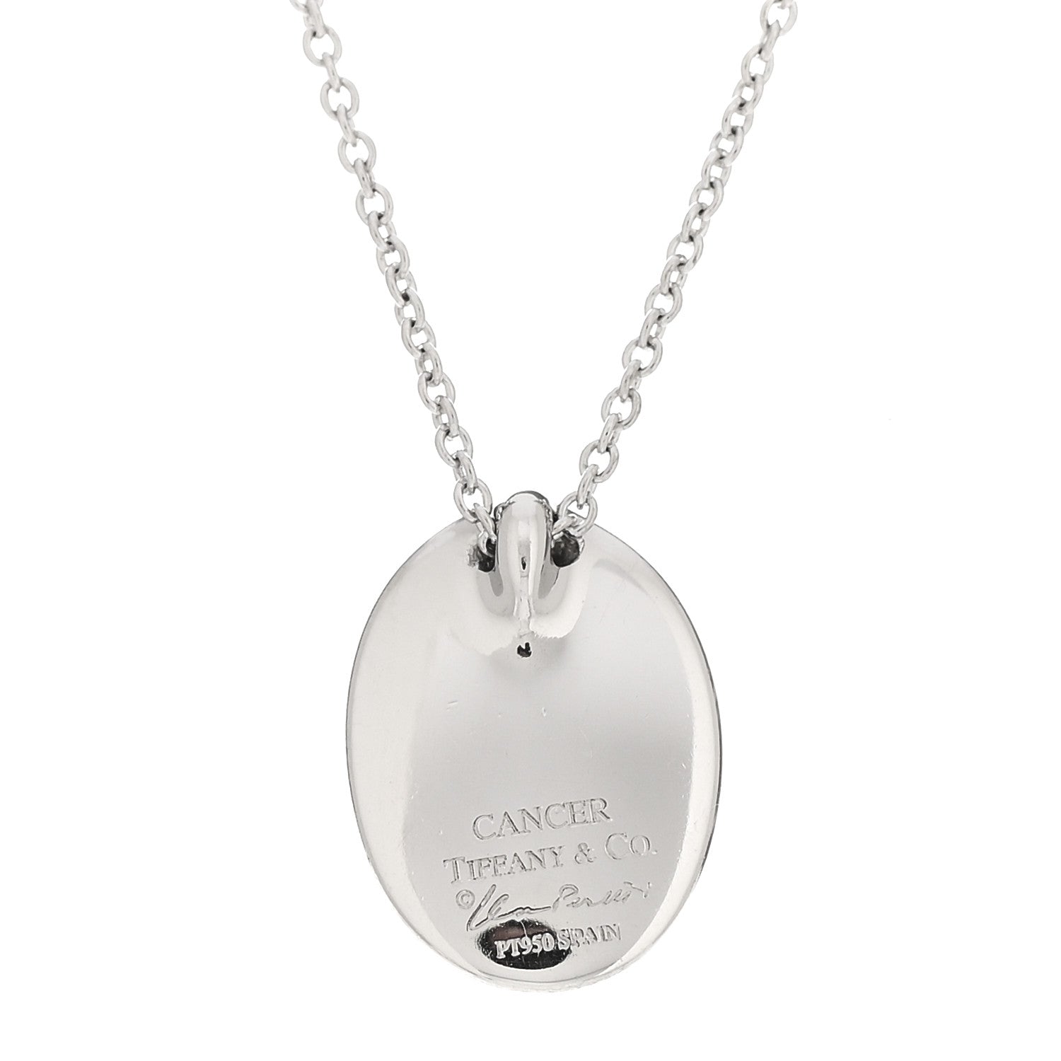 Tiffany Platinum Elsa Peretti Cancer Zodiac Pendant Necklace 4 of 4
