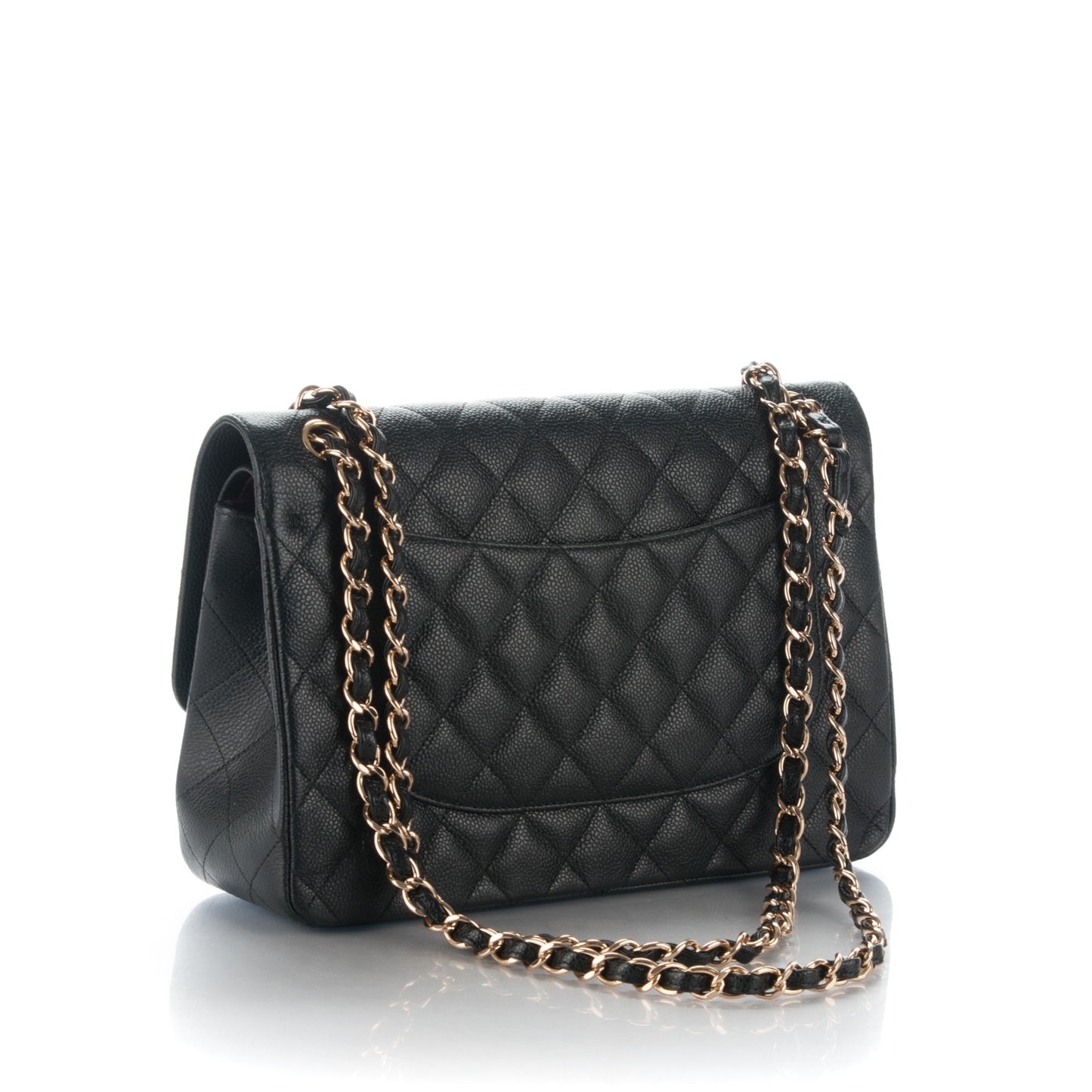 Caviar Quilted Jumbo Double Flap Black