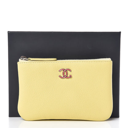Chanel Goatskin Small CC Clover Cosmetic Case Yellow 8 of 8