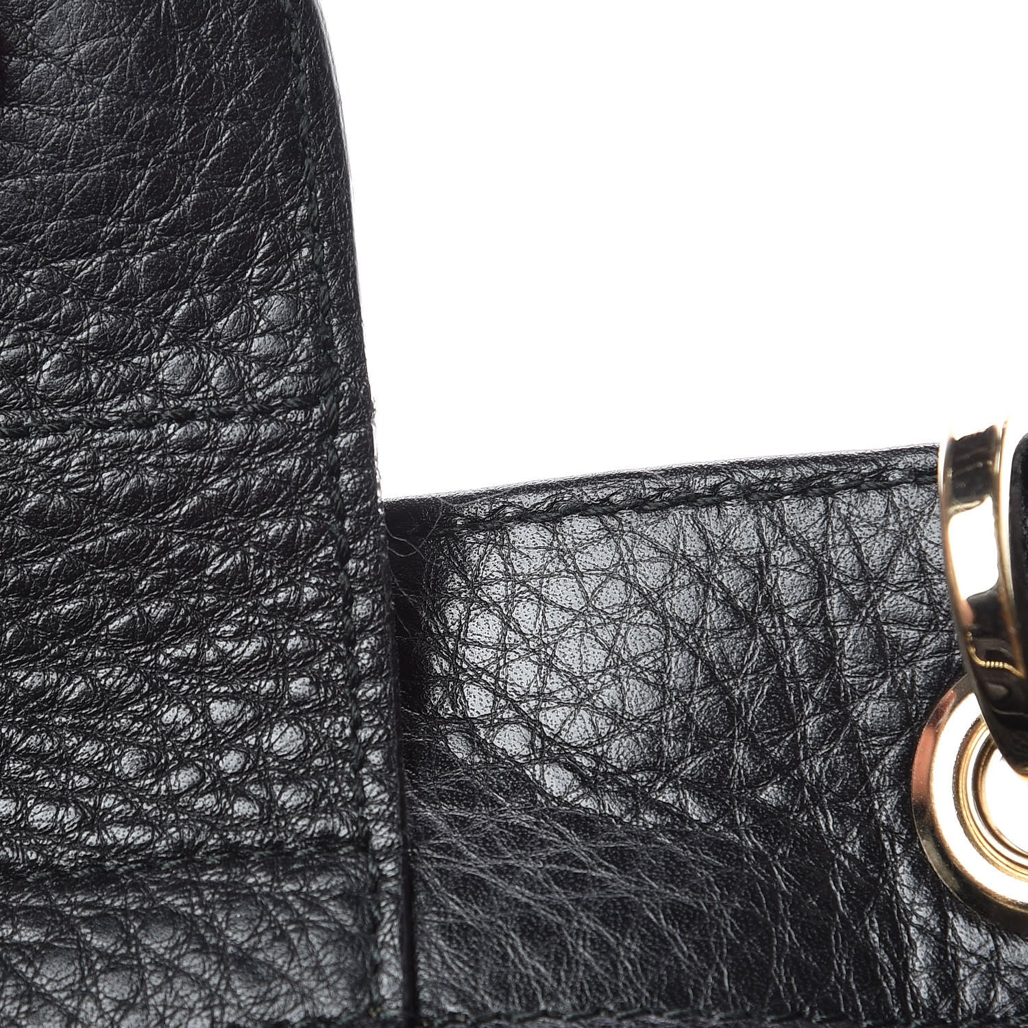 Gucci Pebbled Calfskin Medium Bamboo Shopper Tote Black 10 of 11