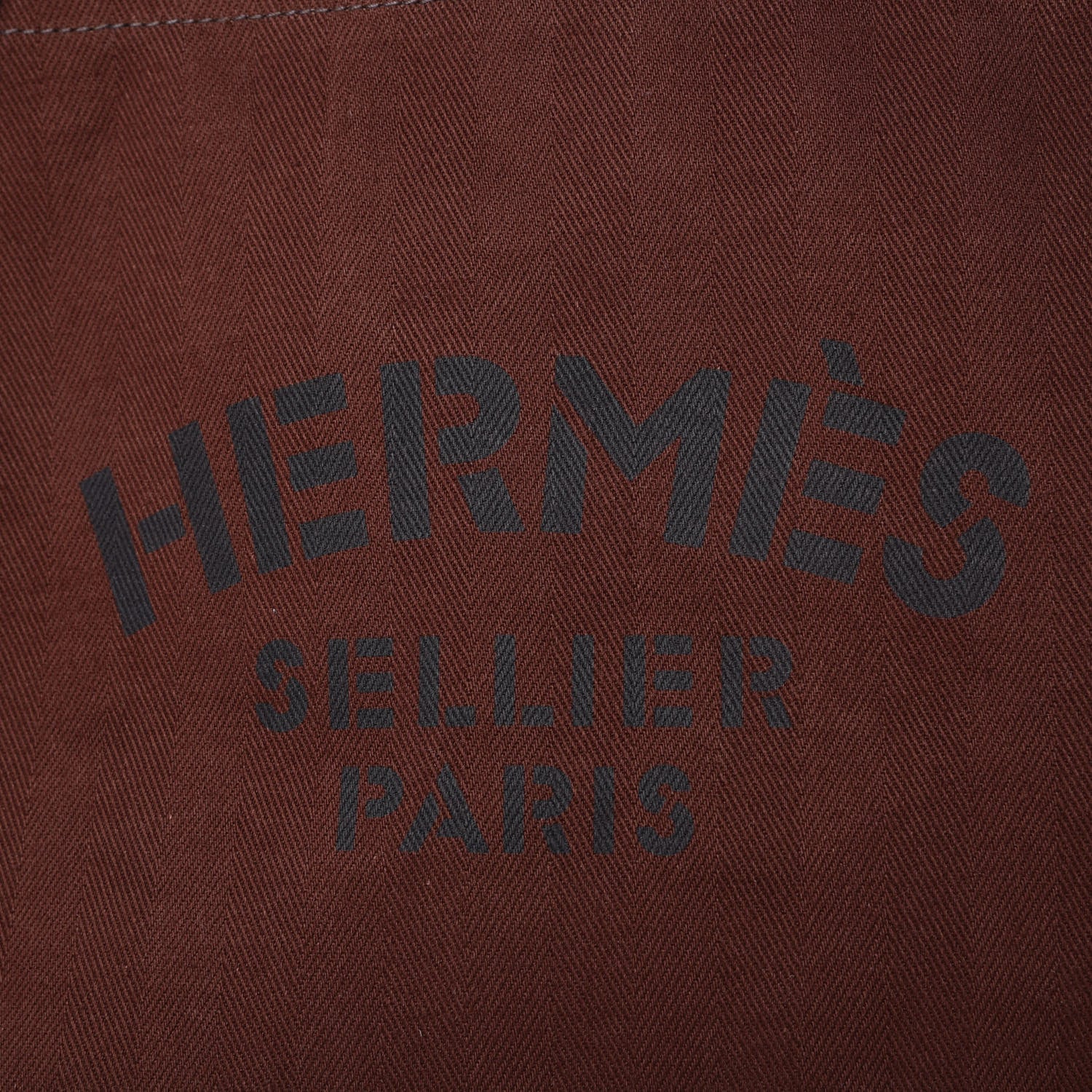 Hermes Toile Fourre Tout du Cavalier Carryall Tote Brown 9 of 11