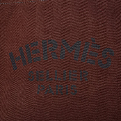 Hermes Toile Fourre Tout du Cavalier Carryall Tote Brown 9 of 11
