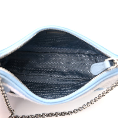 Prada Nylon Drill Logo Embroidered Re-Edition 2005 Shoulder Bag Celeste White 5 of 10