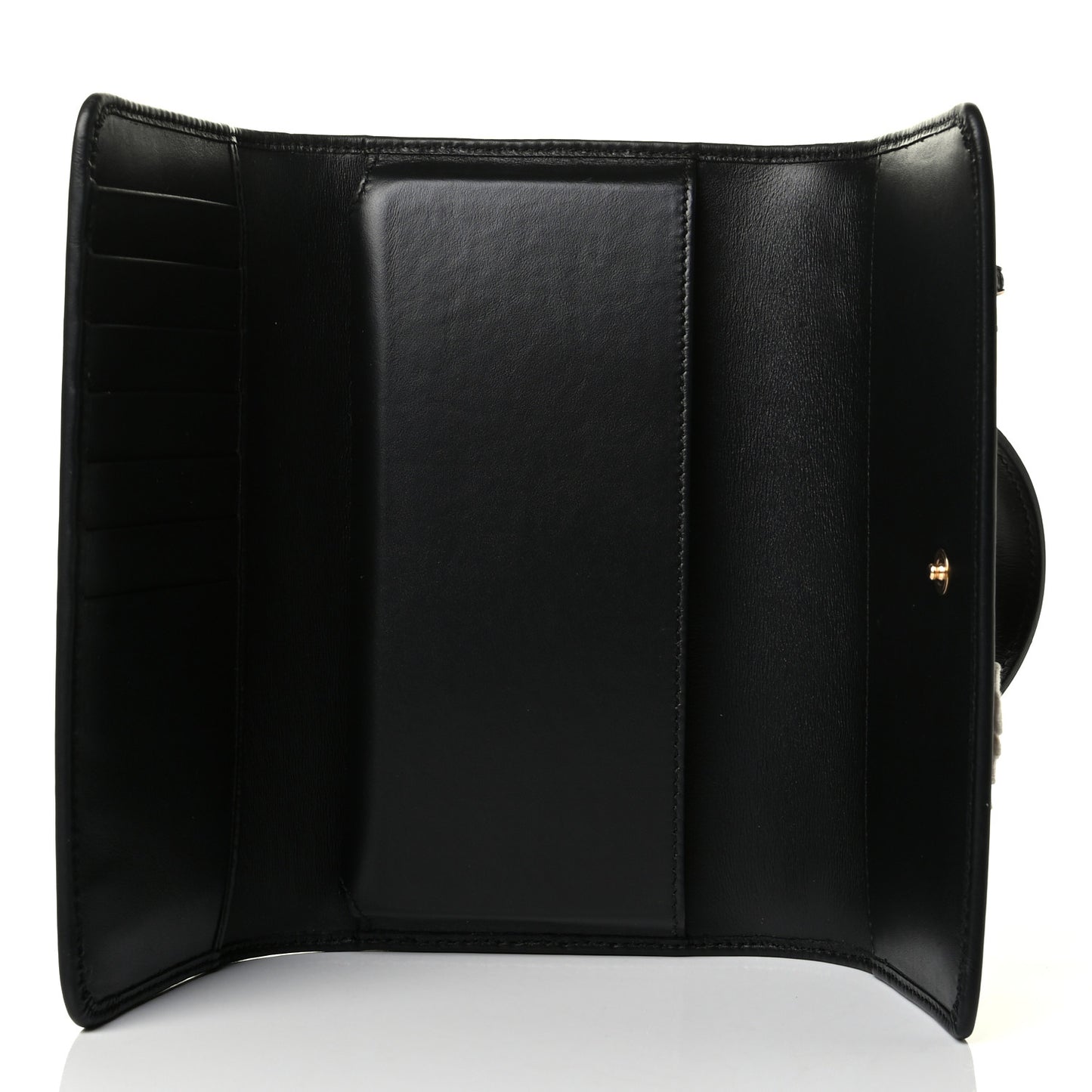 Calfskin Crystal Embellished Mini Von Bag Black