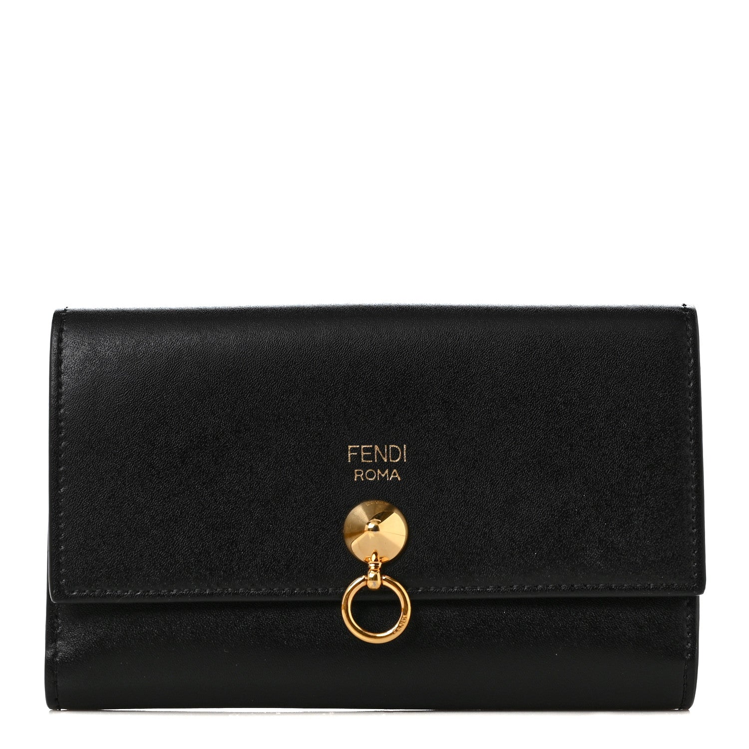 Fendi Vitello Liberty Century Lucido By The Way Medium Bi-Fold Wallet English Black 1 of 9