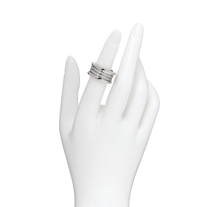 Bulgari 18K White Gold Diamond B.Zero1 Four-Band Full Pave Ring 51 5.75 2 of 4