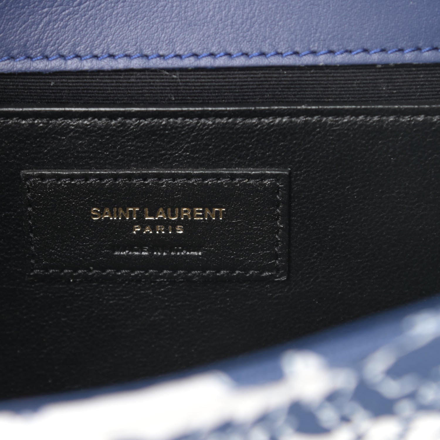 Saint Laurent Canvas Small Monogram Hibiscus Print Kate Satchel Blue 6 of 10