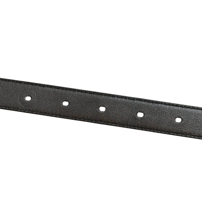 Saint Laurent Calfskin Crocodile Embossed Monogram Passant Buckle Belt 95 38 Black 5 of 10