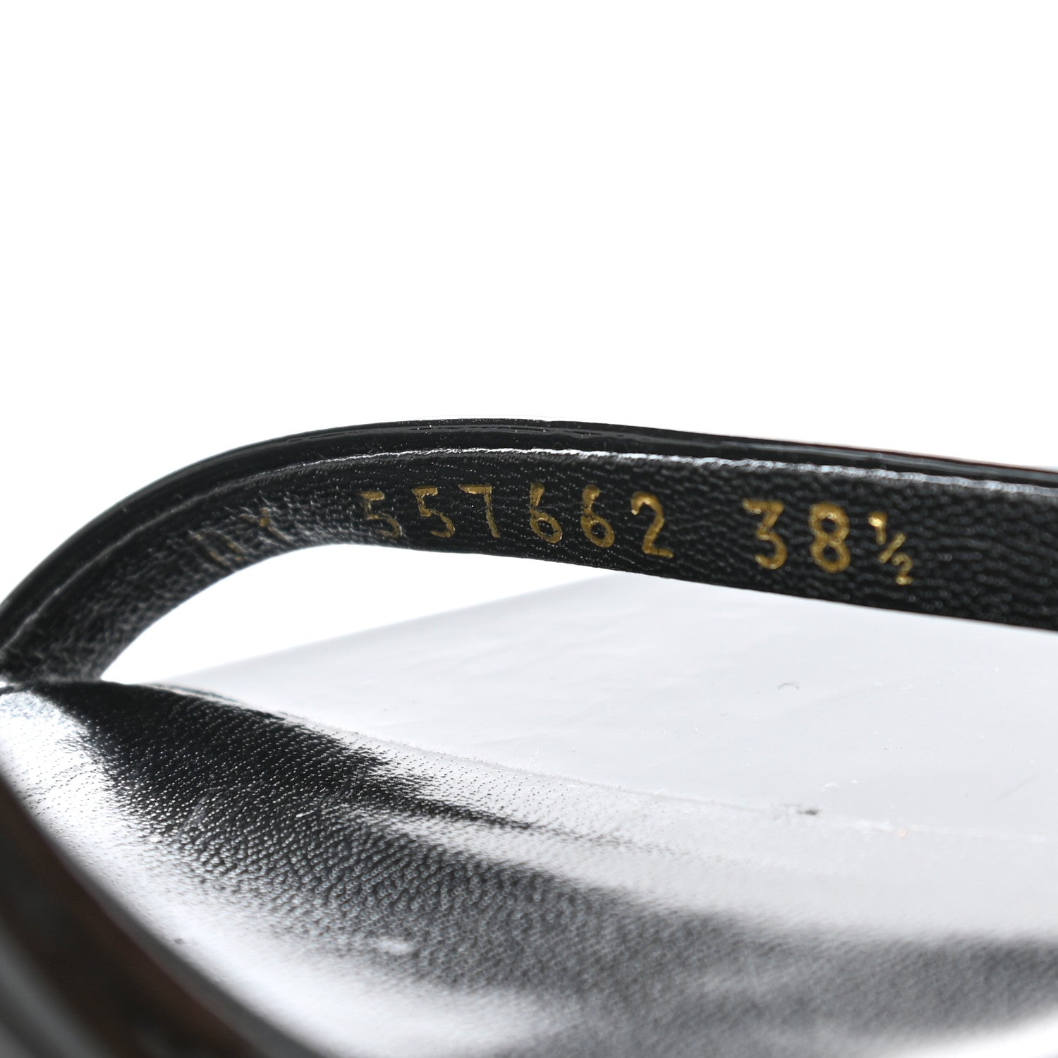 Saint Laurent Patent Calfskin Opyum 110 Sandals 38.5 Black Gold 8 of 9