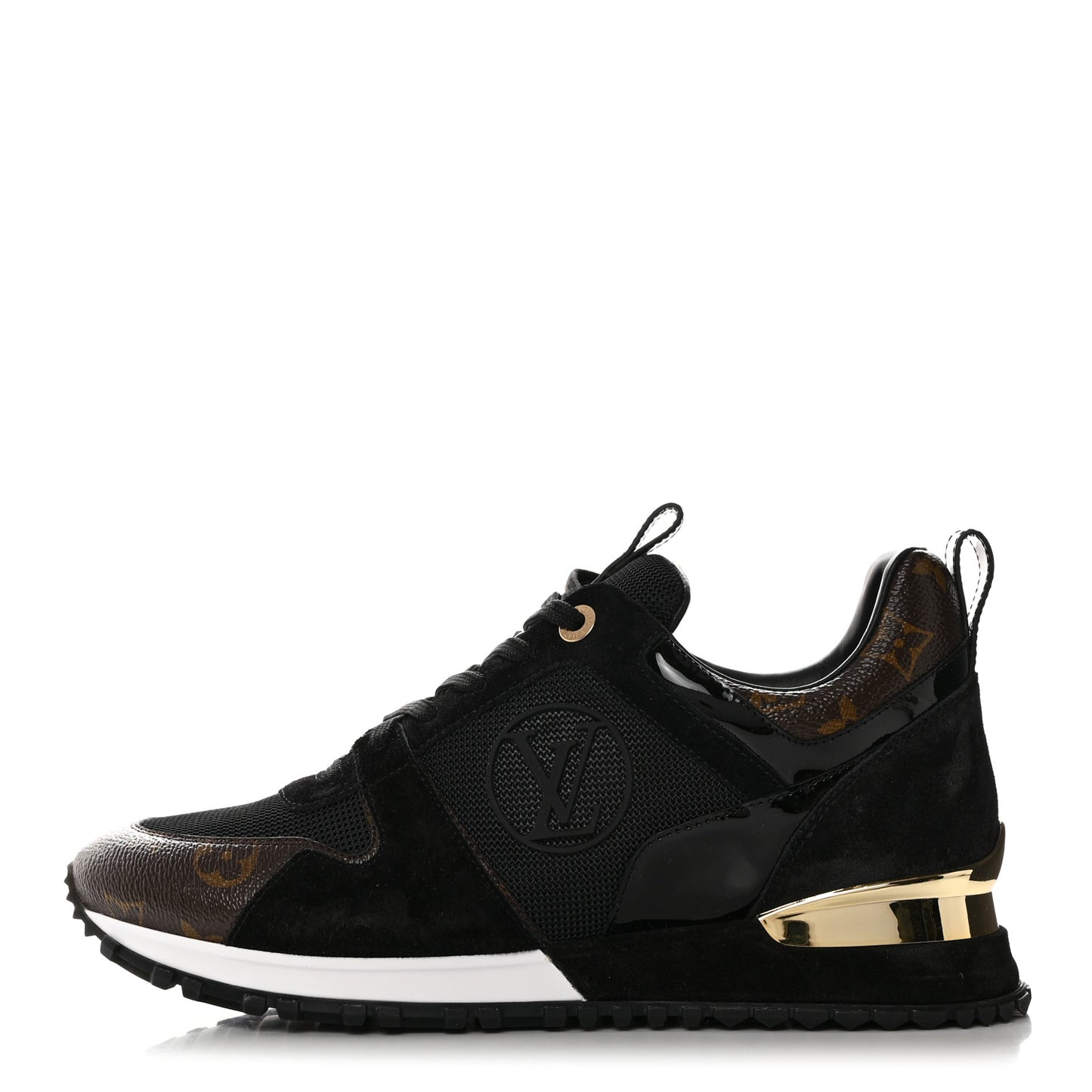 Suede Monogram Run Away Sneakers 40 Black