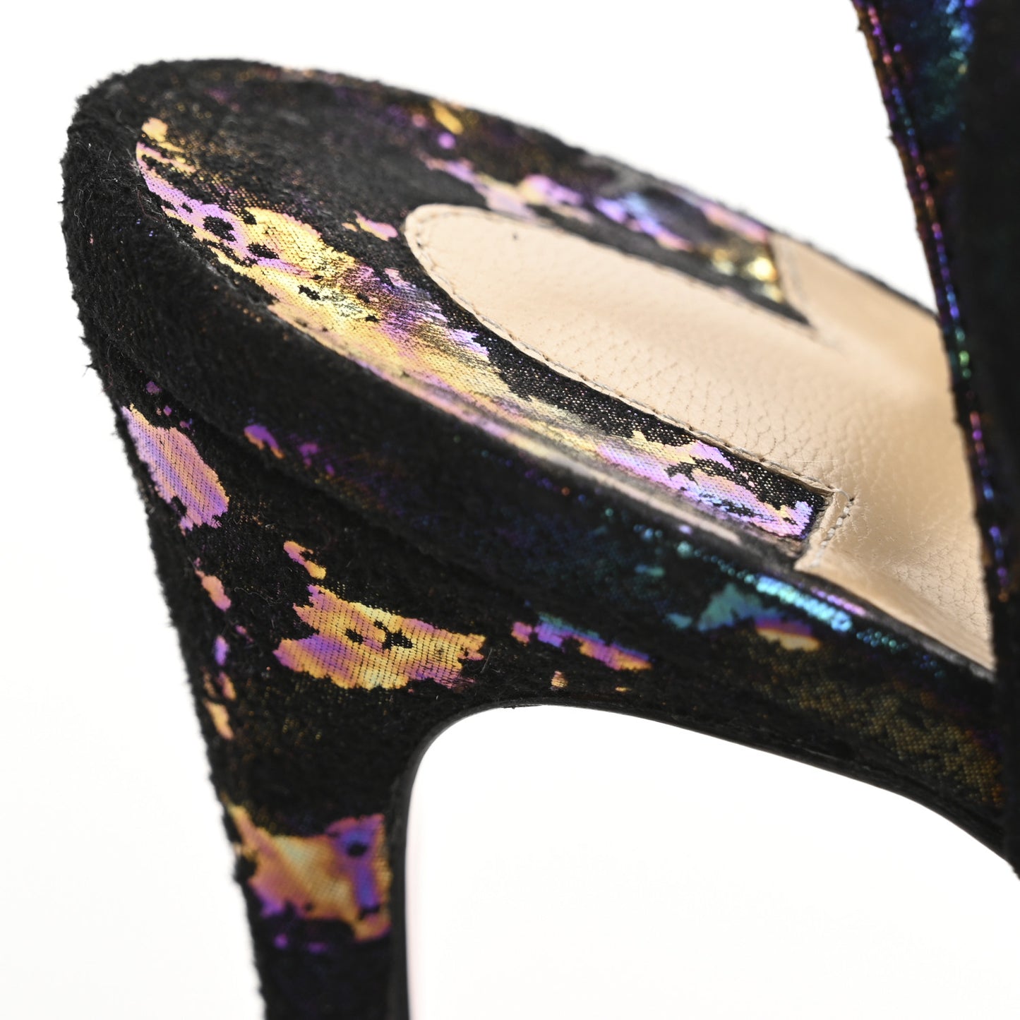 Milky Suede Loubiloo Bling Bang 120 Sandals 39.5 Black Multicolor