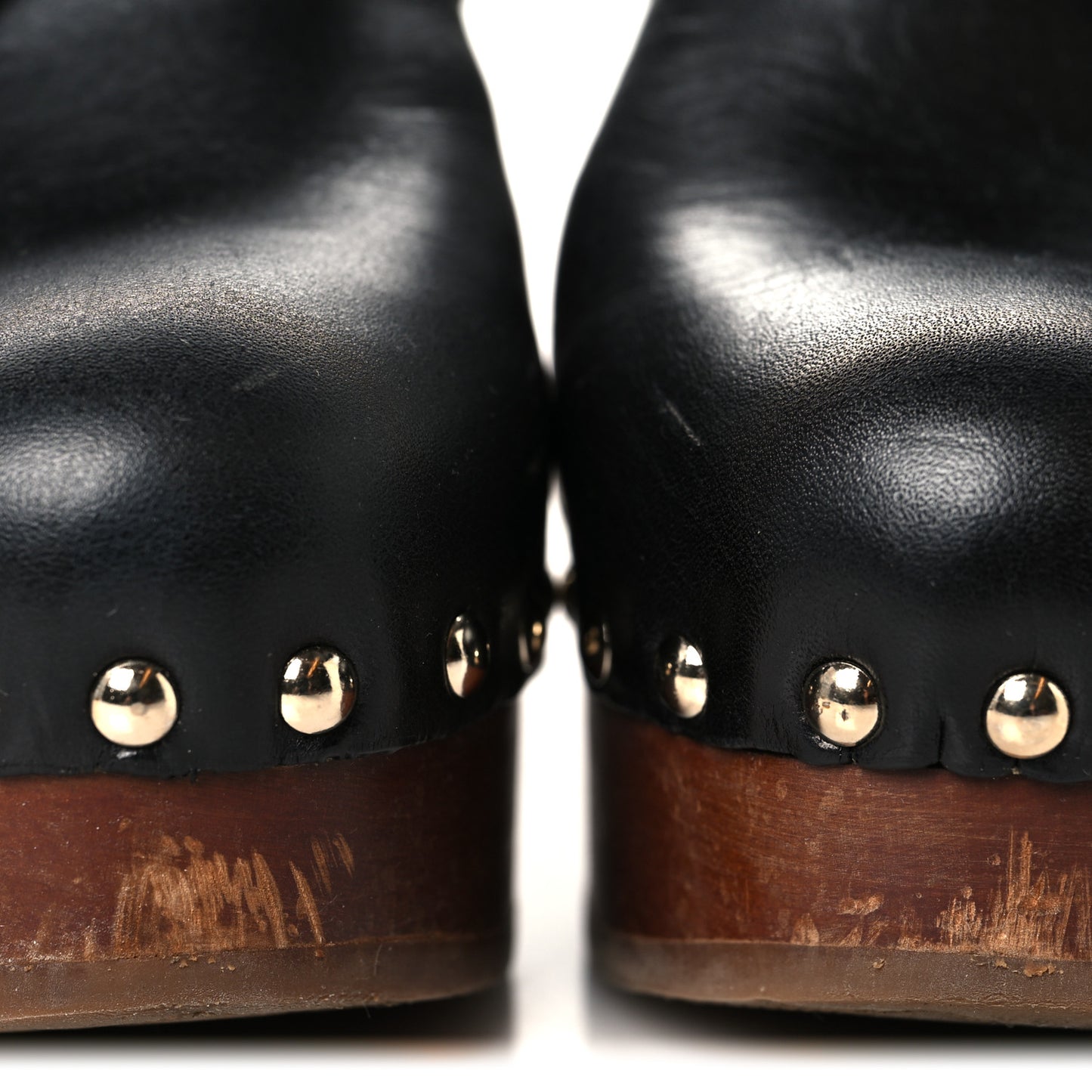 Calfskin Camellia Clogs 36 Black