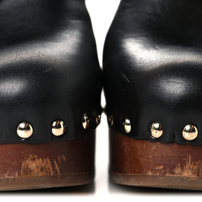 Chanel Calfskin Camellia Clogs 36 Black 10 of 10
