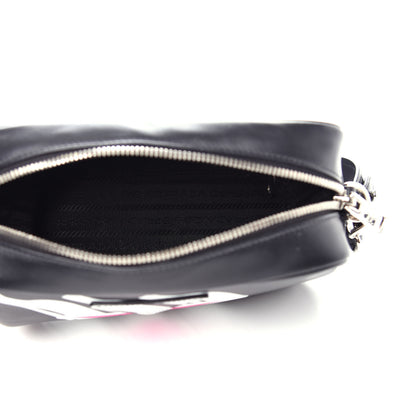 Prada City Calf Banana Print Camera Bag Black Fuchsia 5 of 9
