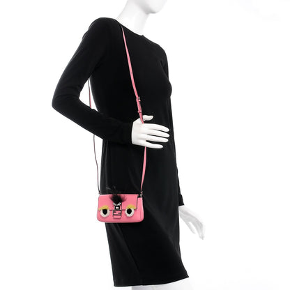 Fendi Nappa Rabbit Fox Fur Micro Buggie Baguette Rosa Fluo Multicolor 2 of 13