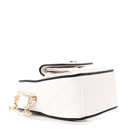Chanel Lambskin Quilted Mini Backpack White Black 4 of 11