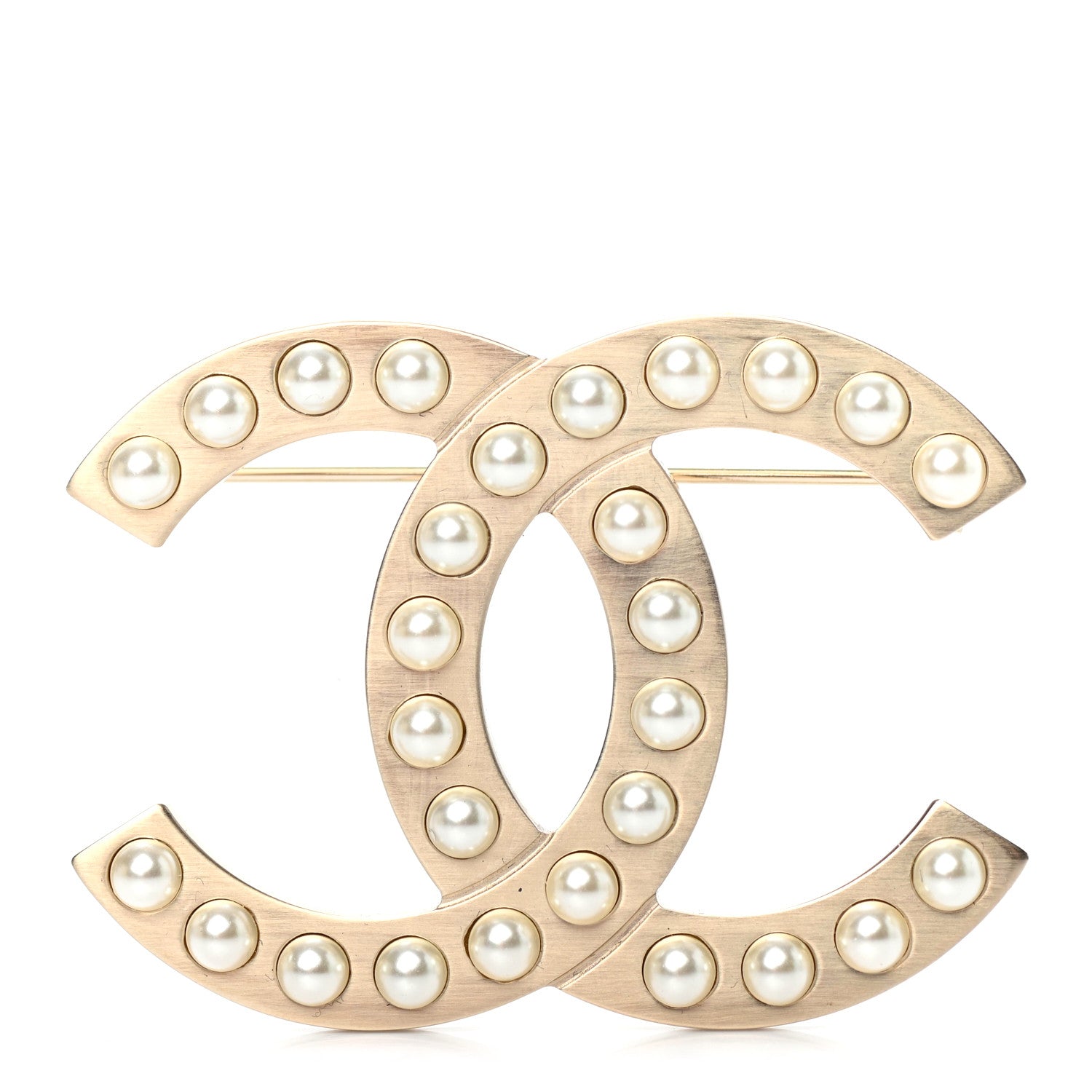 Chanel Pearl CC Brooch Gold 1 of 3