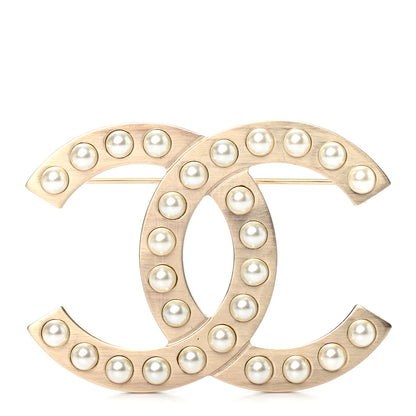 Chanel Pearl CC Brooch Gold 1 of 3