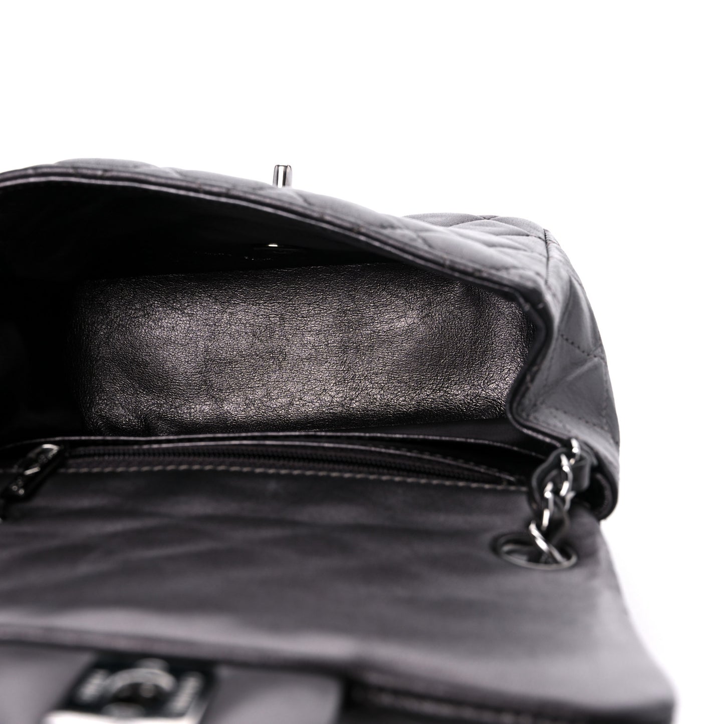 Metallic Lambskin Quilted Mini Square Flap Brown