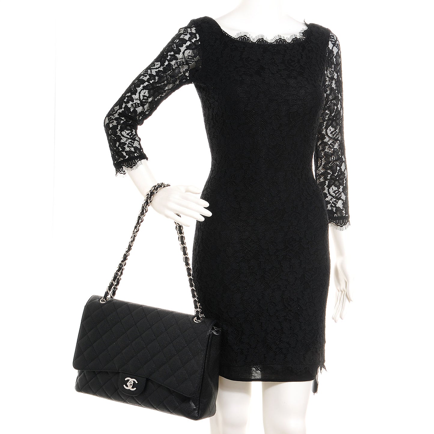 Caviar Maxi Single Flap Black