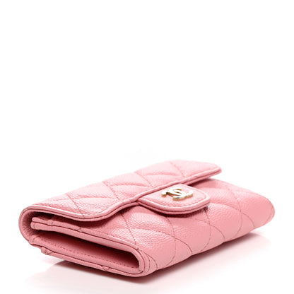 Chanel Caviar Quilted Flap Card Holder Wallet Light Pink 4 of 9