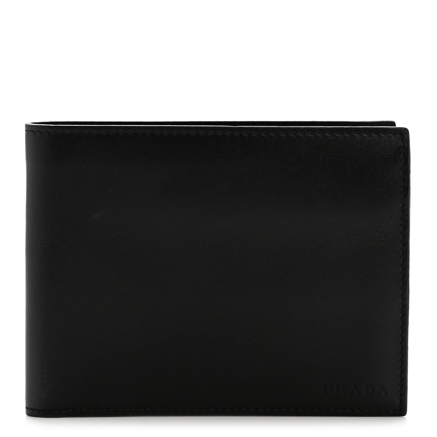 Prada Soft Calf Bi-Fold Wallet Black 1 of 10