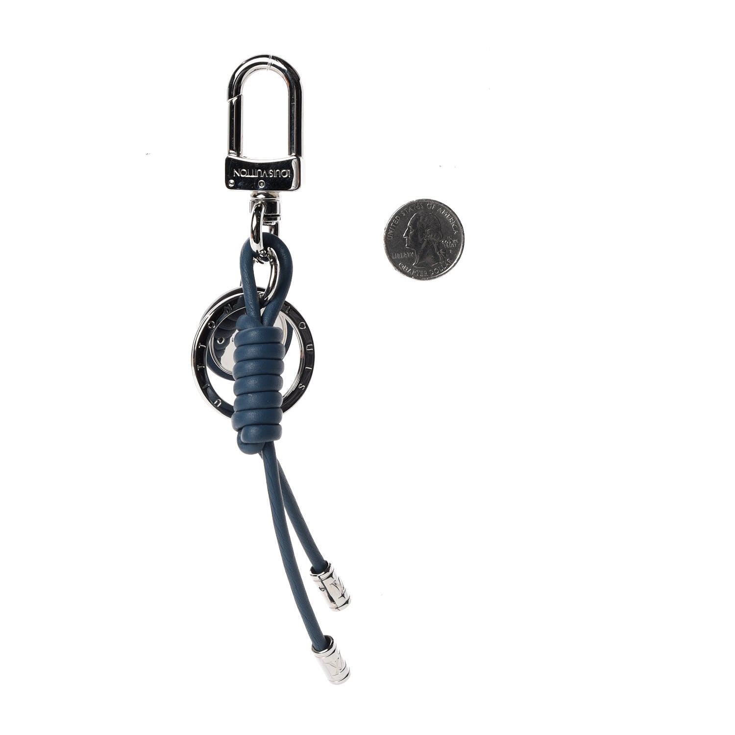 Louis Vuitton Calfskin Graphite Rope Key Holder Blue 3 of 4