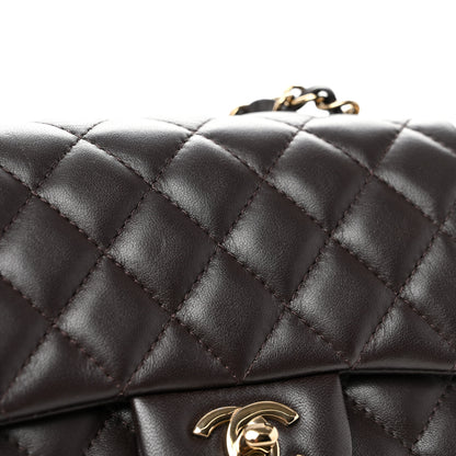 Chanel Lambskin Quilted Mini Square Flap Dark Brown 11 of 11
