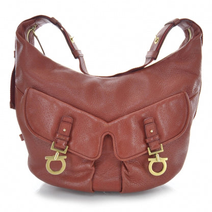 FASHIONPHILE SALVATOREFERRAGAMOLeatherGanciniHoboRed 1 of 7