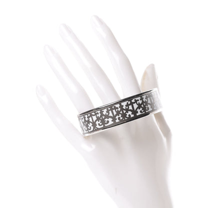 Hermes Enamel Printed Wide Balcons du Guadalquivir Bracelet 65 Silver 2 of 6