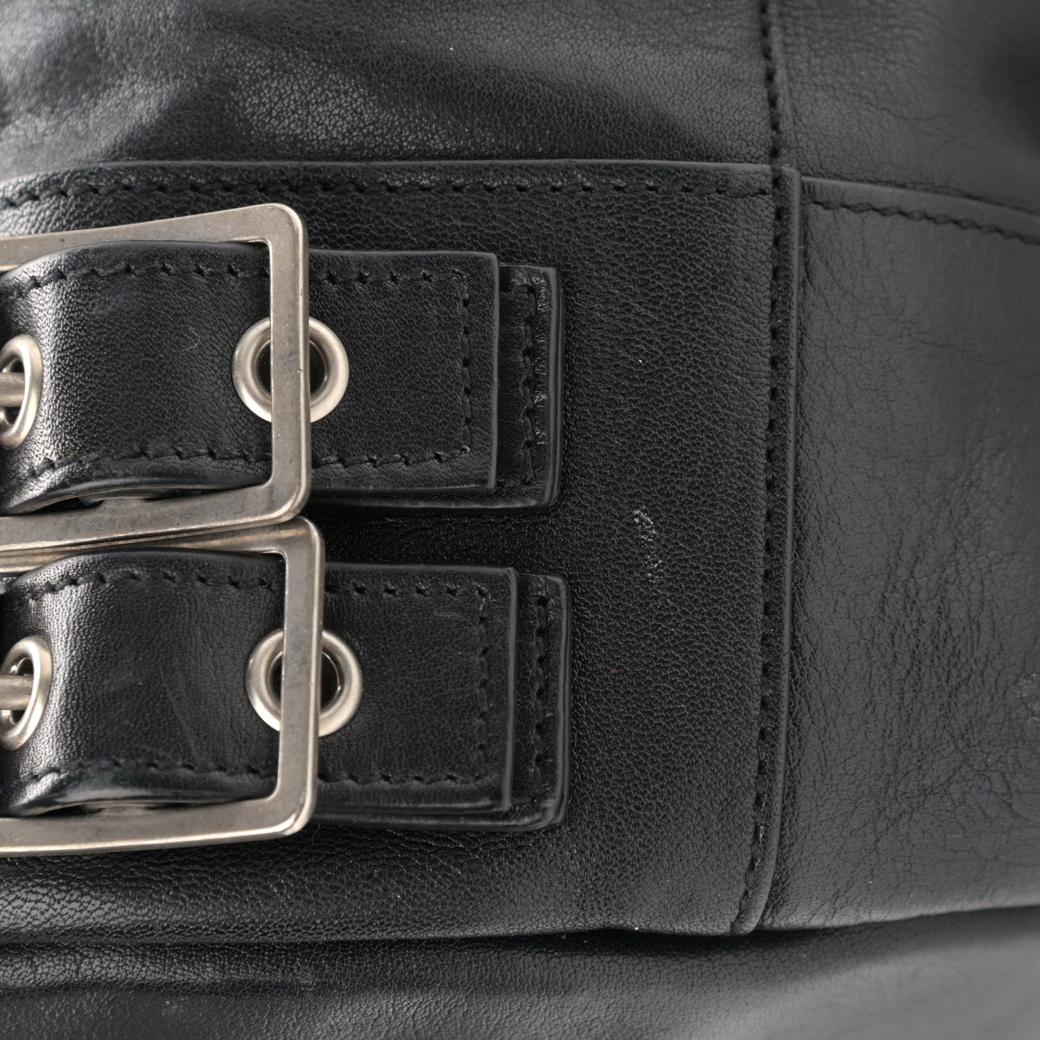 Saint Laurent Calfskin Medium Rider Bucket Bag Black 12 of 13