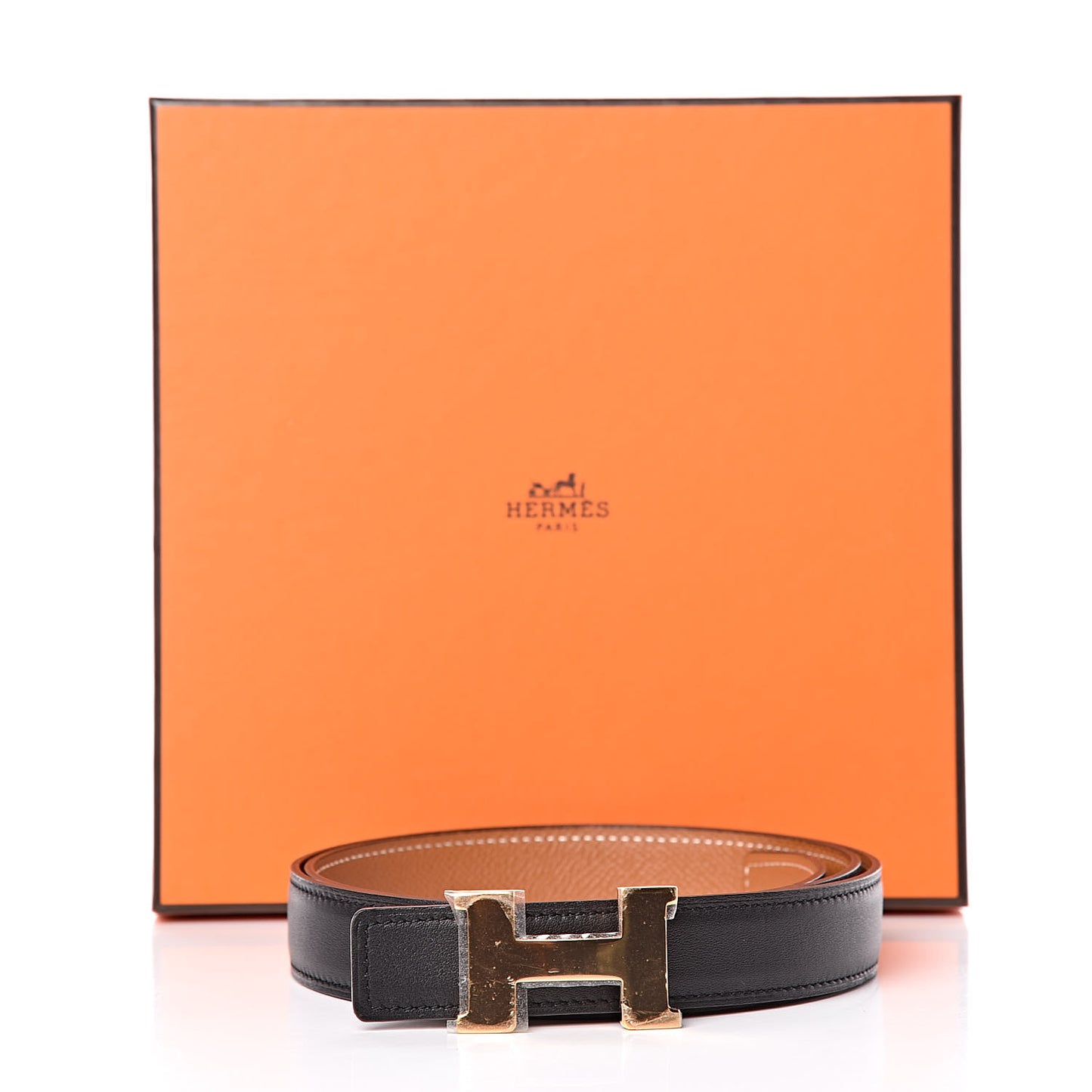 Swift Epsom 24mm Mini Constance H Belt 85 Black Gold