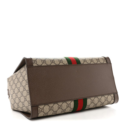 Gucci GG Supreme Monogram Web Medium Ophidia Tote Bag Brown 4 of 10