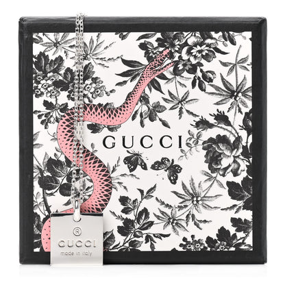 Gucci Sterling Silver Trademark Logo Square Pendant Necklace 5 of 5