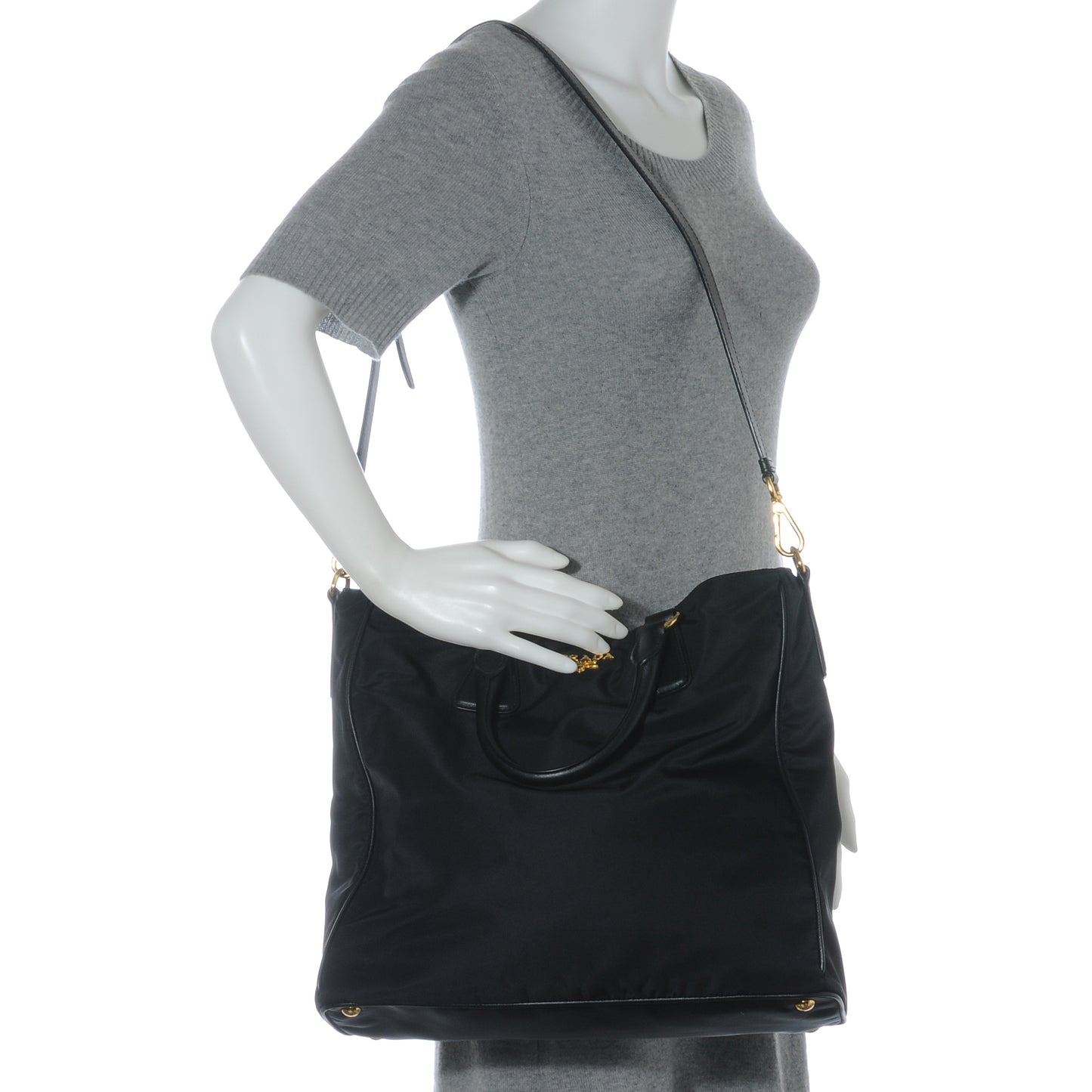 Tessuto Nylon Large Tote Nero Black
