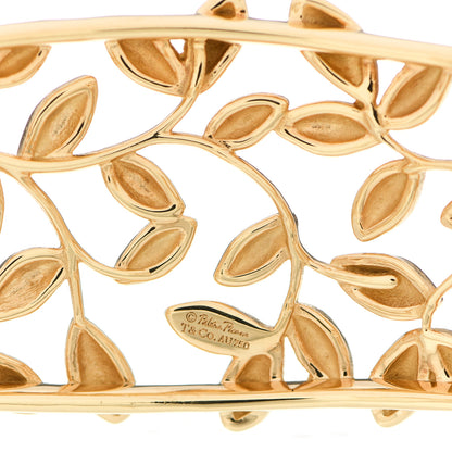 Tiffany 18K Yellow Gold Paloma Picasso Olive Leaf Cuff Bracelet 3 of 4
