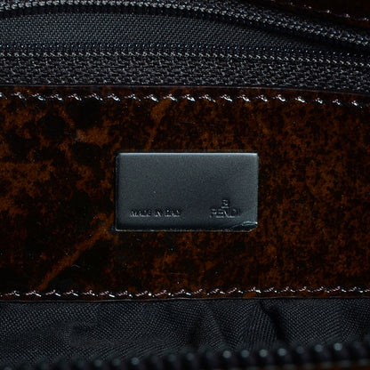 Fendi Zucca Spalmati Patent To You Convertible Clutch Tobacco 6 of 9