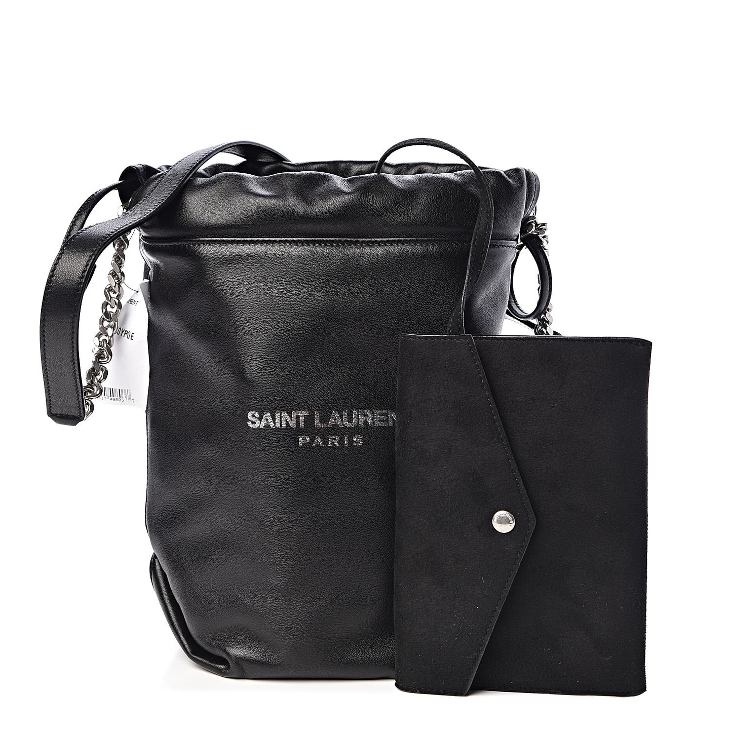 Lambskin Small Teddy Bucket Bag Black