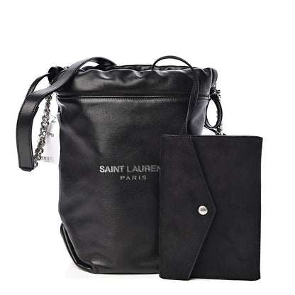 Saint Laurent Lambskin Small Teddy Bucket Bag Black 1 of 11