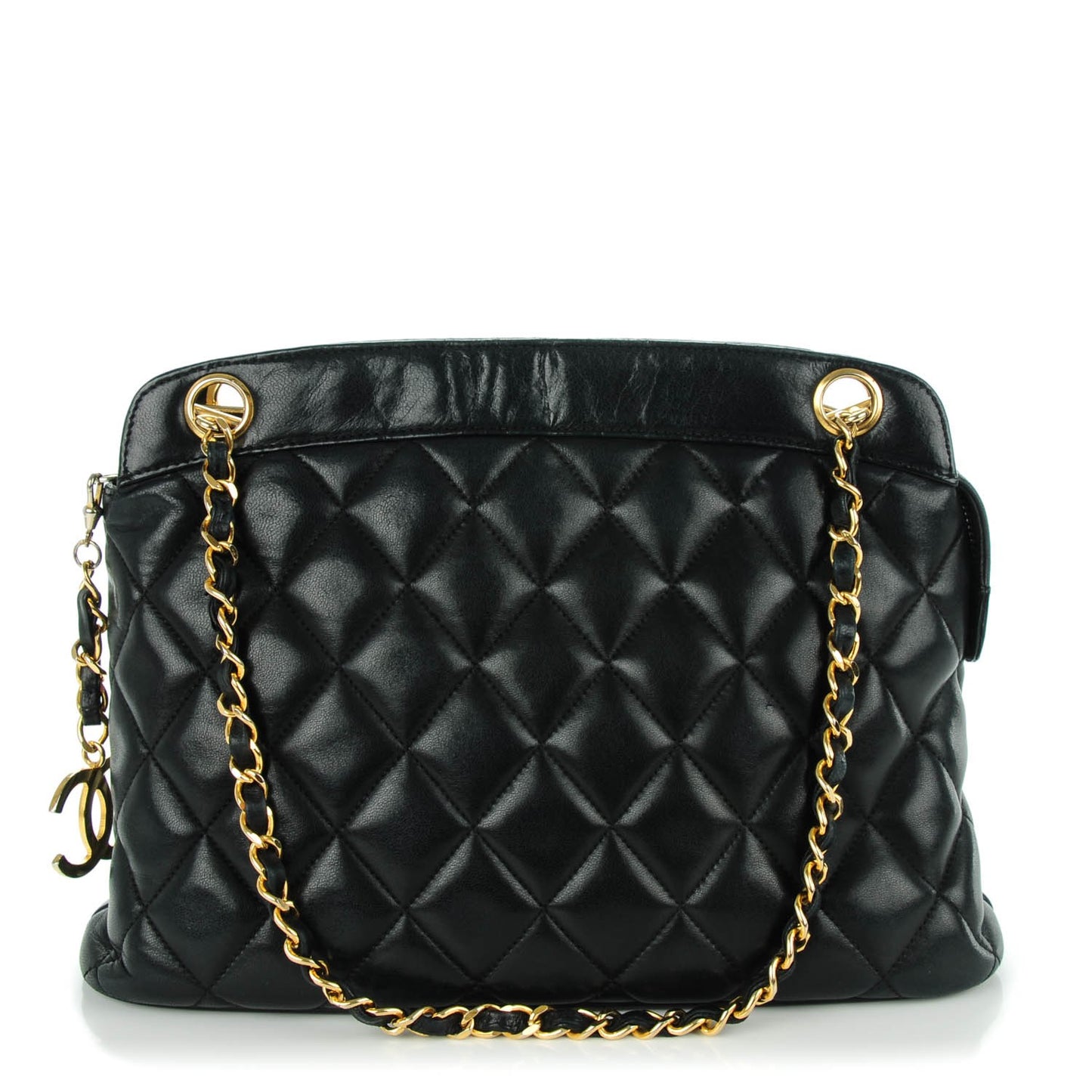 Lambskin Quilted Shoulder Bag Black