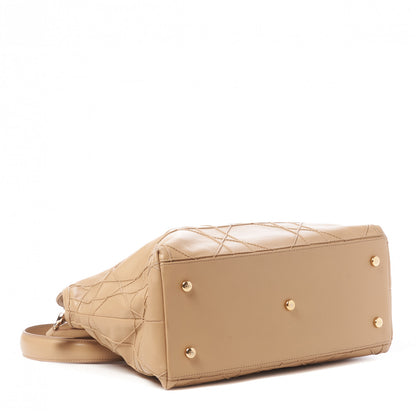 Christian Dior Lambskin Cannage Granville Polochon Beige 3 of 8