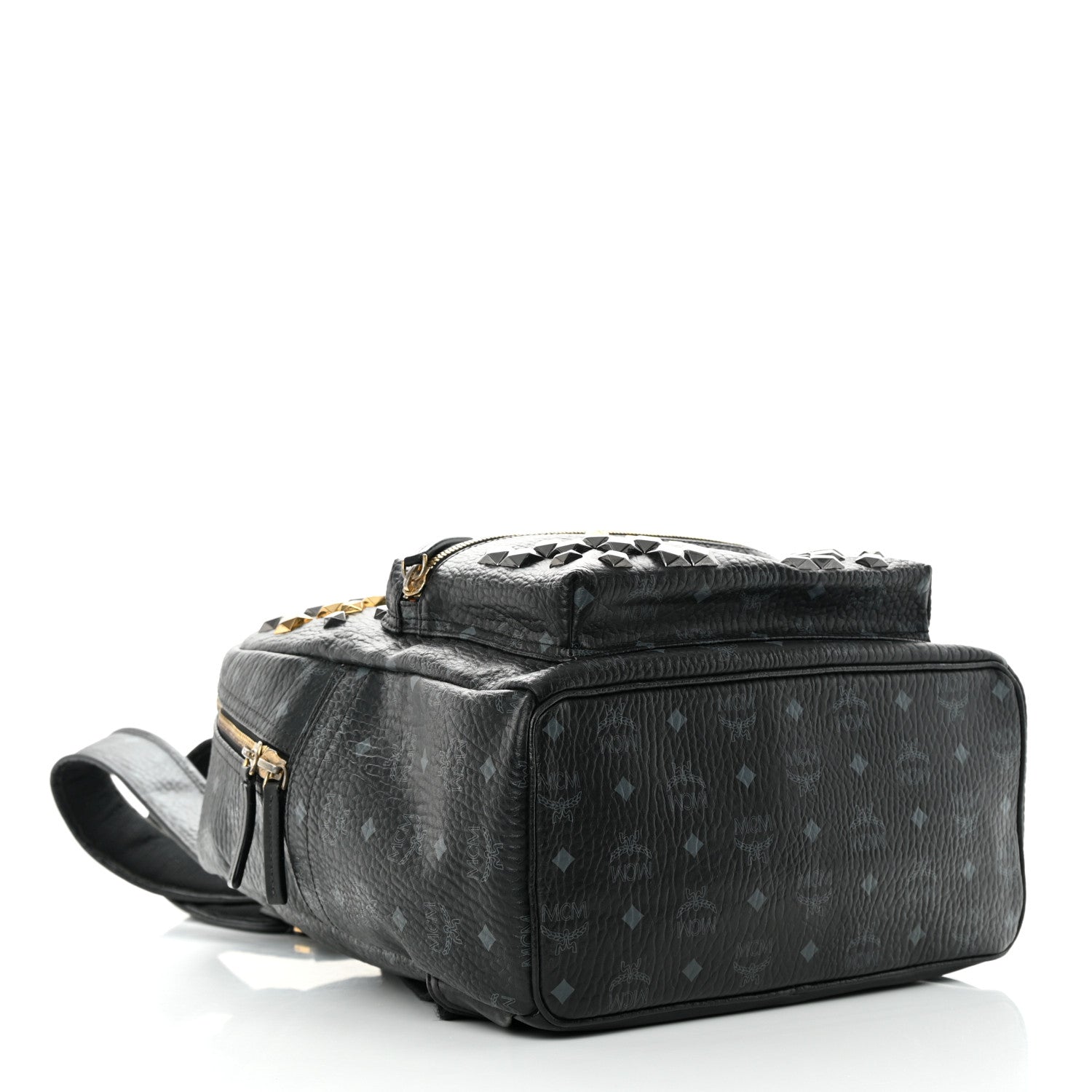 MCM Visetos Studded Medium Stark M Backpack Black 4 of 18