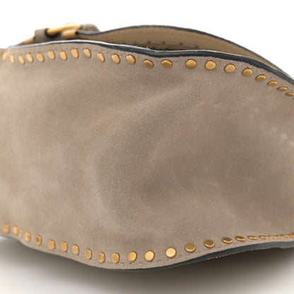 Chloe Suede Calfskin Braided Medium Marcie Satchel Motty Grey 10 of 13