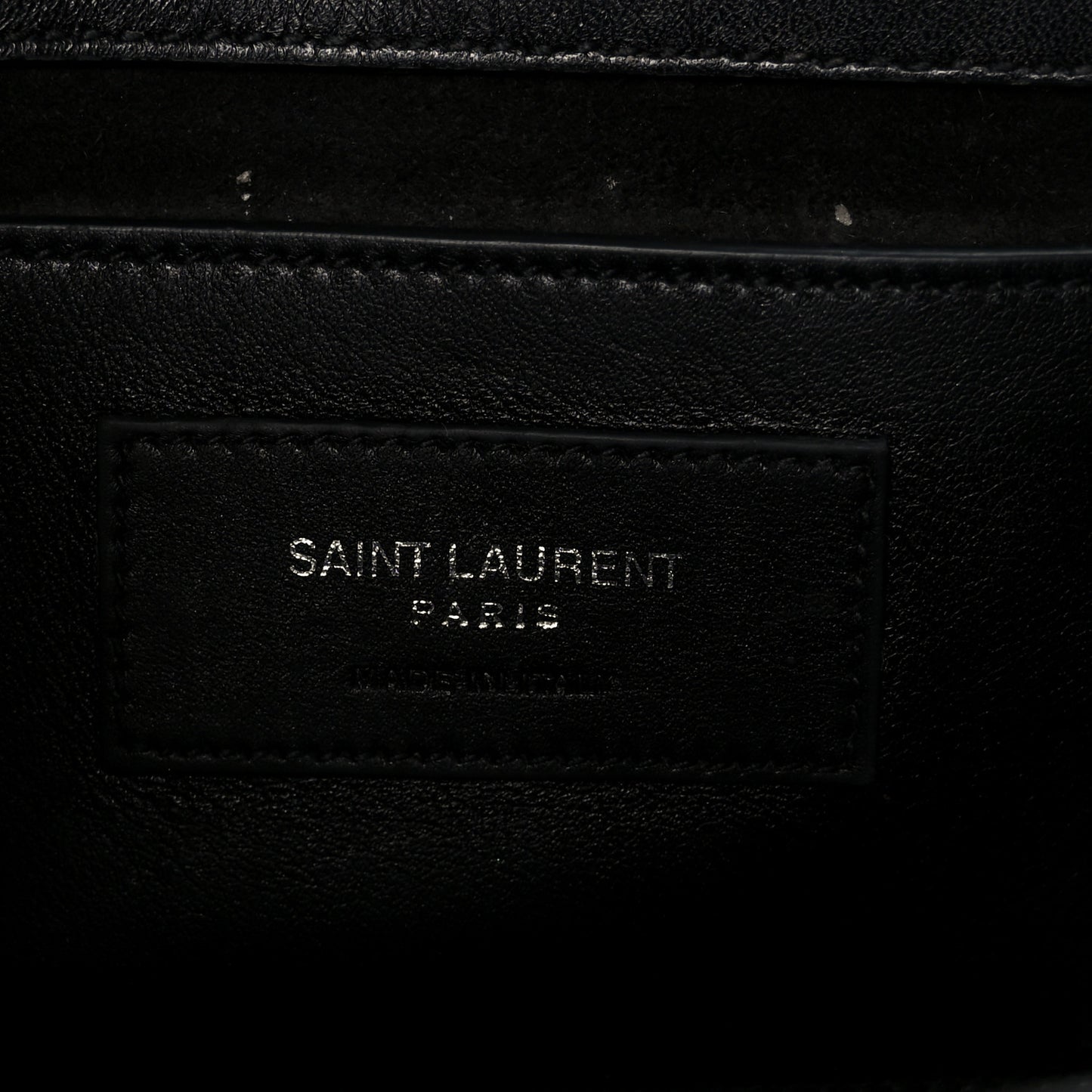 Calfskin Heart Studded Medium Monogram Kate Satchel Black
