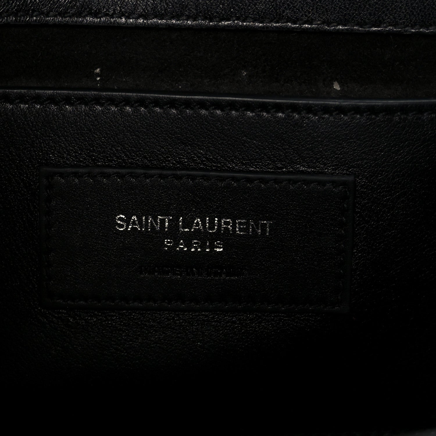 Saint Laurent Calfskin Heart Studded Medium Monogram Kate Satchel Black 7 of 11