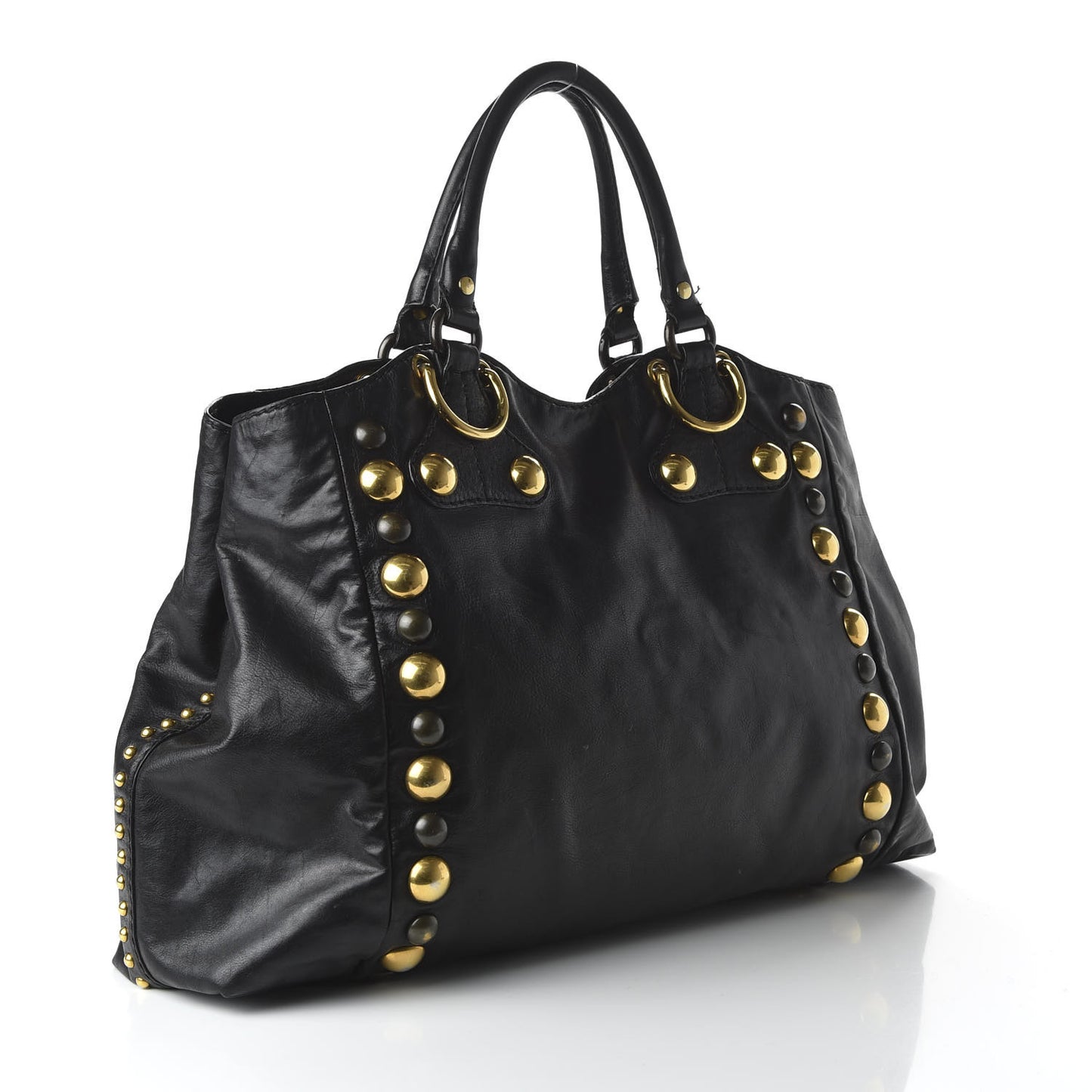 Calfskin Suede Fringe Large Babouska Tote Black