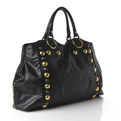 Gucci Calfskin Suede Fringe Large Babouska Tote Black 3 of 11
