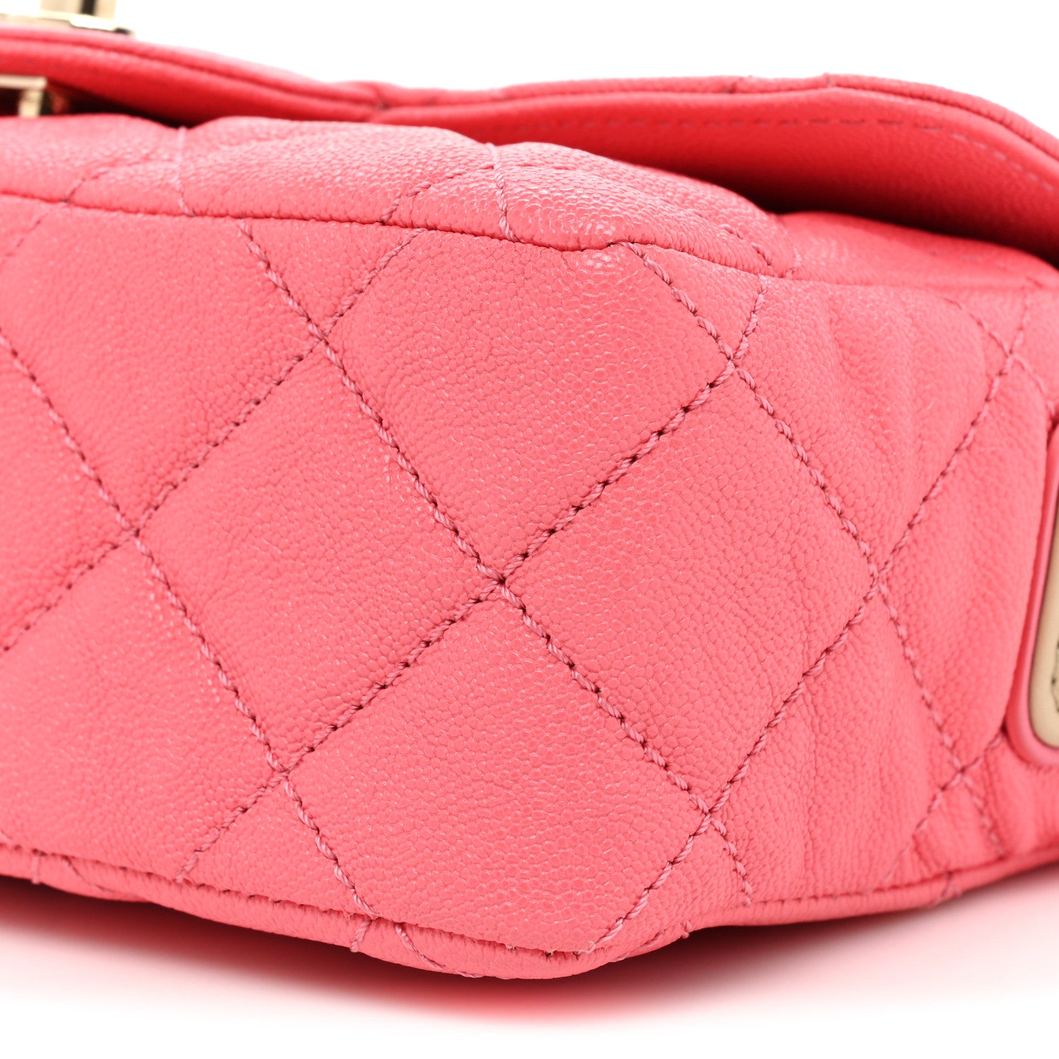 Chanel Iridescent Caviar Quilted Mini Flap With Thick Strap Pink Beige 8 of 10