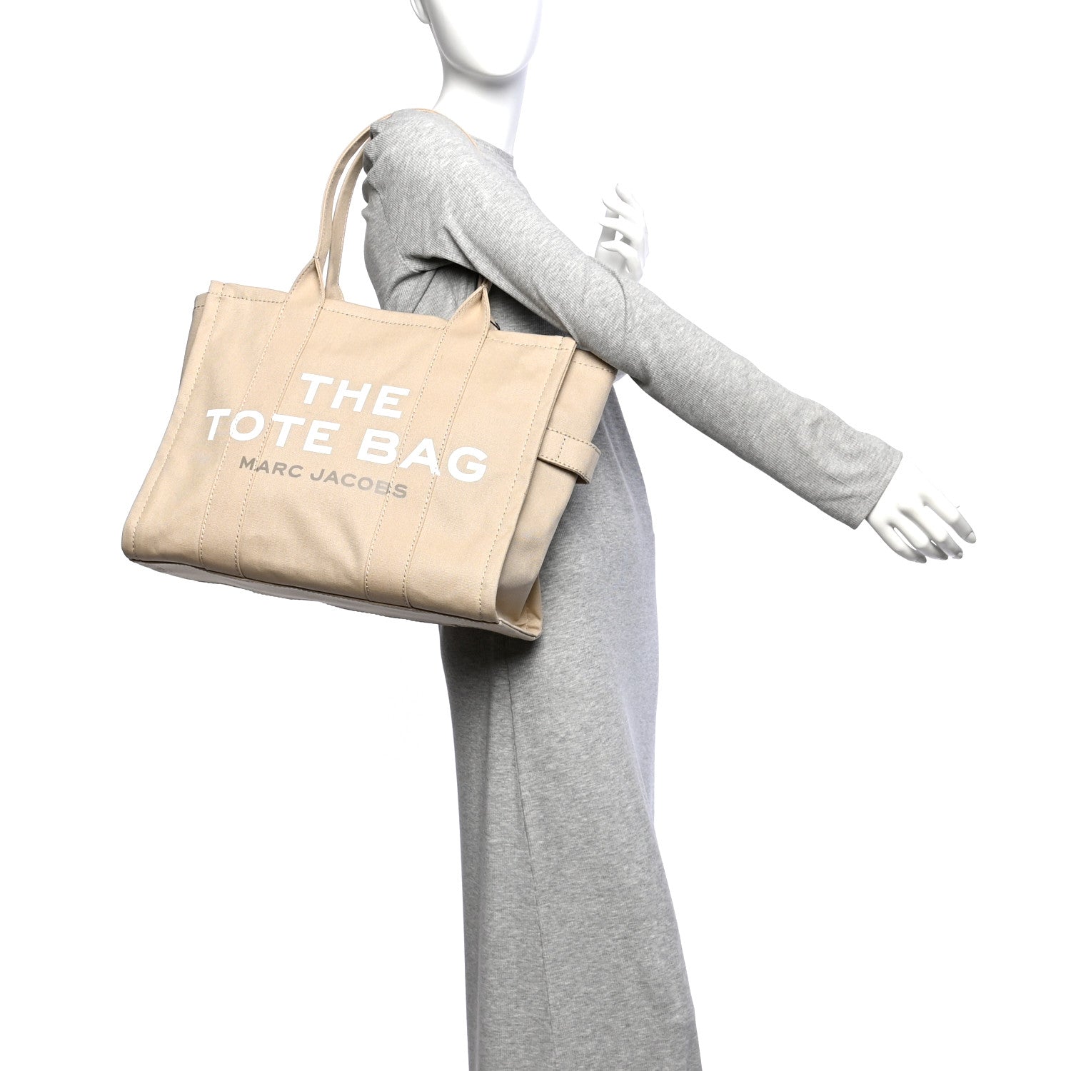 Marc Jacobs Cotton Canvas Large The Tote Bag Beige 1940783